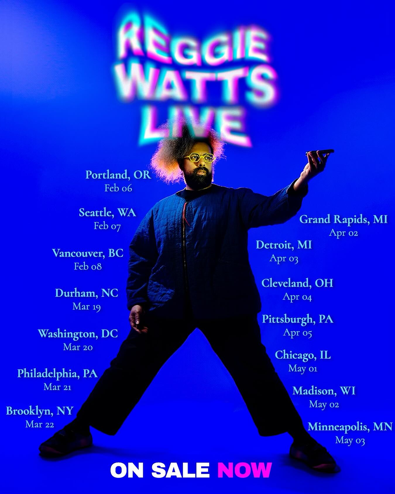 Reggie Watts Tour Poster 2026